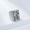 Gothic Punk Men's Ring Oversized Stainless Steel Cross Signet Ring Hip Hop Streetwear Statement Jewelry Bold Gothic Ring for Him