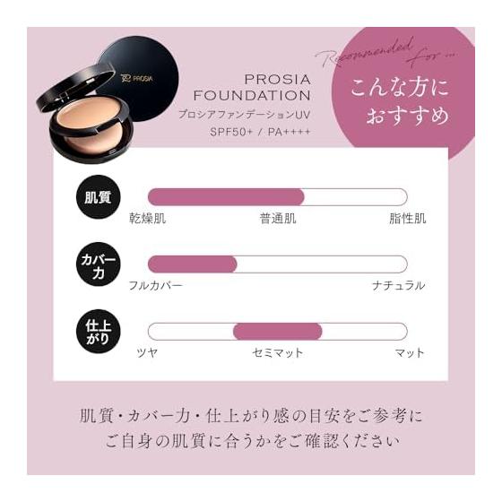 PROSIA Cream Foundation Pink Ocher Prussia Foundation 11.5g Glossy Skin Emulsion Moisture High Coverage For Dry Skin UV Protection SPF50+ PA++++ Eye