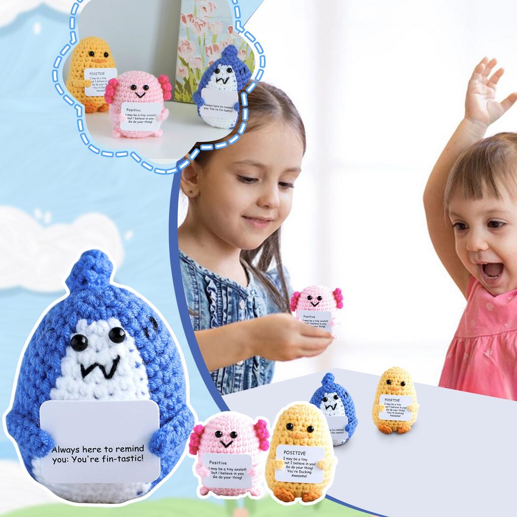 Crochet Gift Positive Energy Motivation Decoration Funny Crochet Gift Decorative Ornament Doll (1pc)