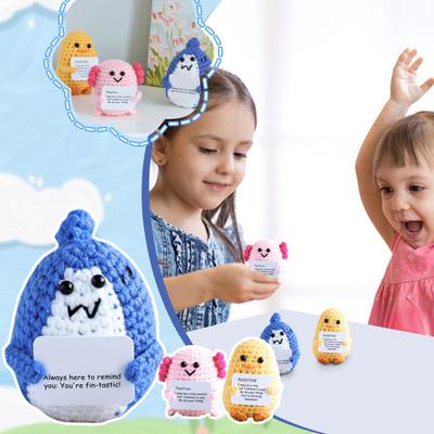 Crochet Gift Positive Energy Motivation Decoration Funny Crochet Gift Decorative Ornament Doll (1pc)