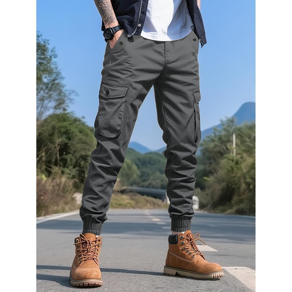 Men's Tooling Casual Pants Spring and Autumn Multi-pocket Leggings Support OEM
