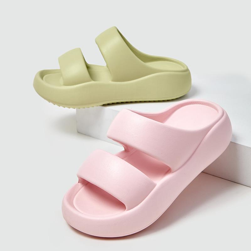 

fashion Women Platform Slippers 2024 Summer Home Floor Shoes Soft EVA Thick Sole Beach Street Fashion Slides For Female Slip On Sandals EU36-37 бежевый