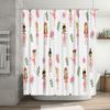 Kids Ballet Girl Print Shower Curtain Waterproof Fabric Bathroom Decor