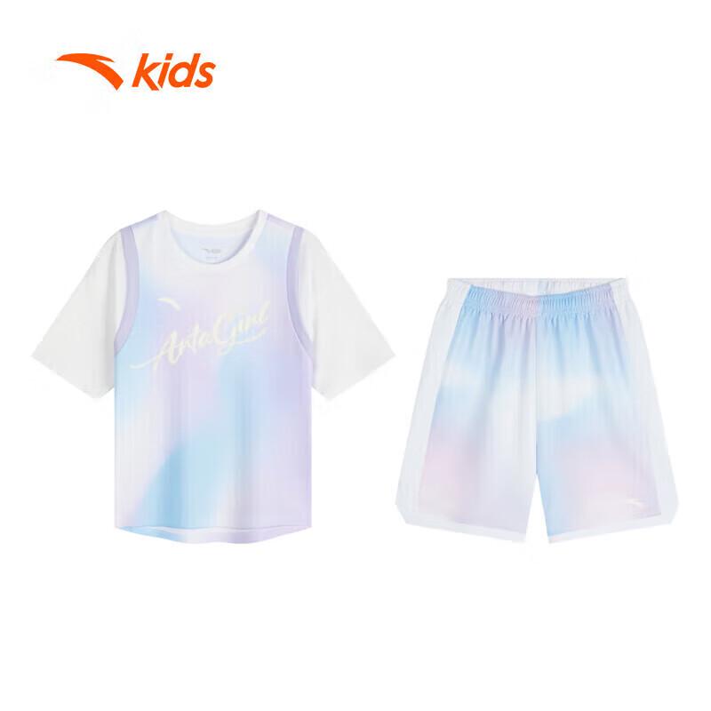 Anta Kids Girls' Summer Basketball T-Shirt & Shorts Set