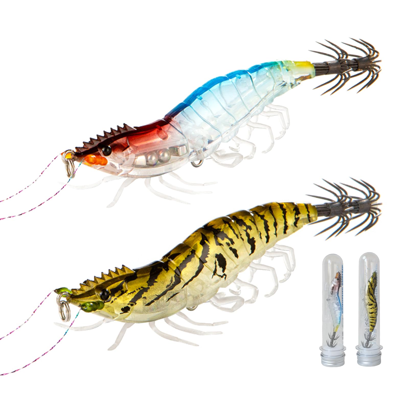 

FINNECT Egi Long Casting Lure with Octopus Fishing Gold Shadow and Ocean Set 3.0 Built-in Rattle, Lure, 14.5g, 100mm, Flare, 2-Piece
