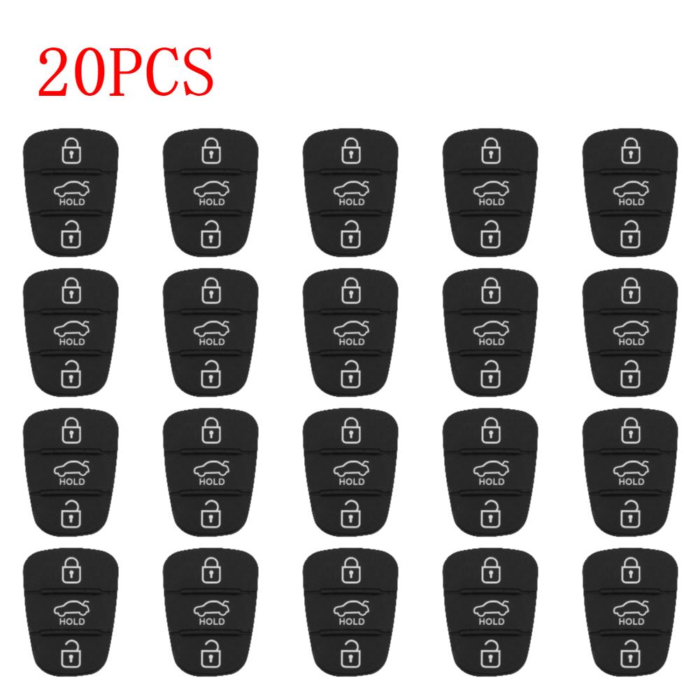 10-50PCS Replacement 3 Button Remote Key Fob Case Rubber Pad For Hyundai I10 I20 I30 IX35 for Kia K2 K5 Rio Sportage Flip Key