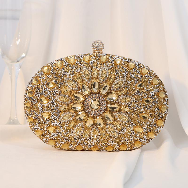 Pochette da Sera in PU con Decorazioni di Diamanti per Eventi Formali e Serate