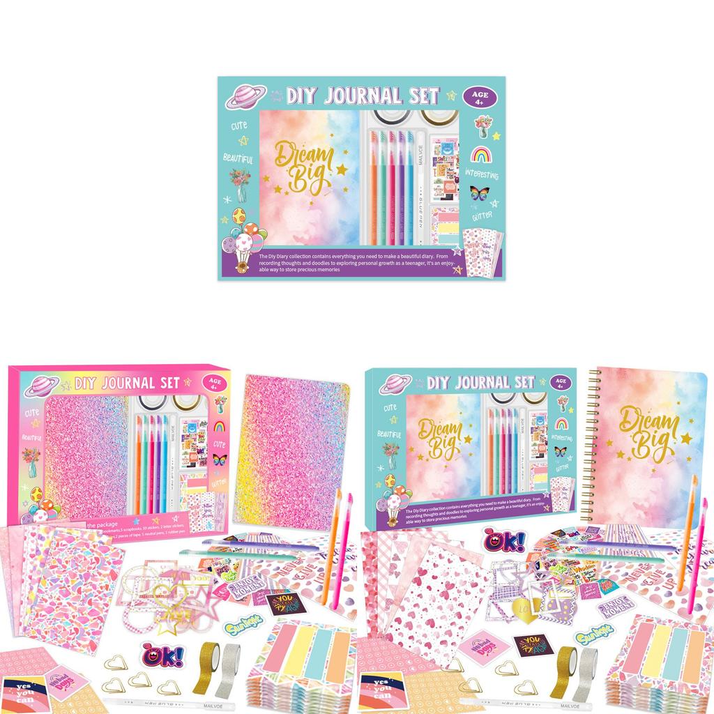 Kids Gold Foil Diary Kit For Children And Up With Scrapbook Supplies Creative Gift