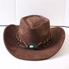 Popolari cappelli western da cowboy classici in camoscio europei e americani, cappelli da cowboy alla moda retrò da uomo e da donna