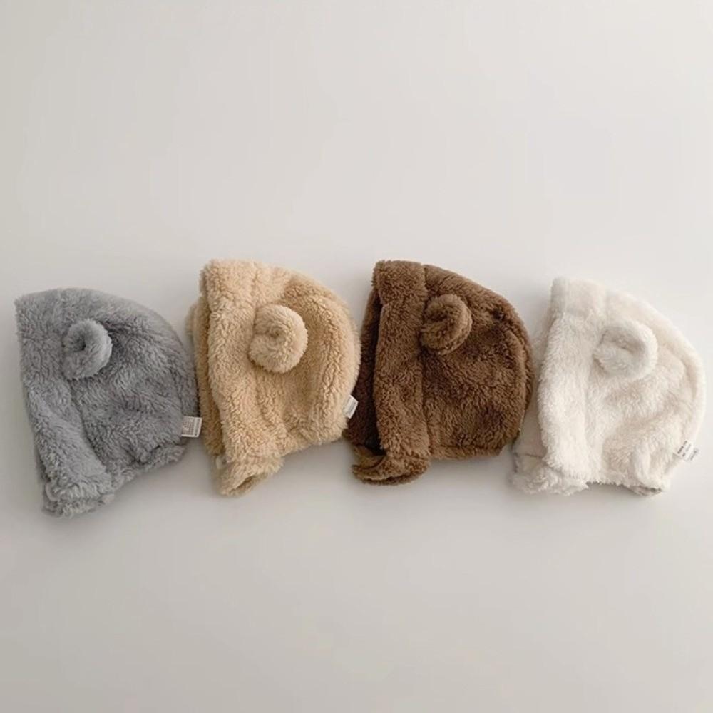 Soft Beanie Cap Windproof Infant Earflaps Hat Lovely Baby Plush Hat