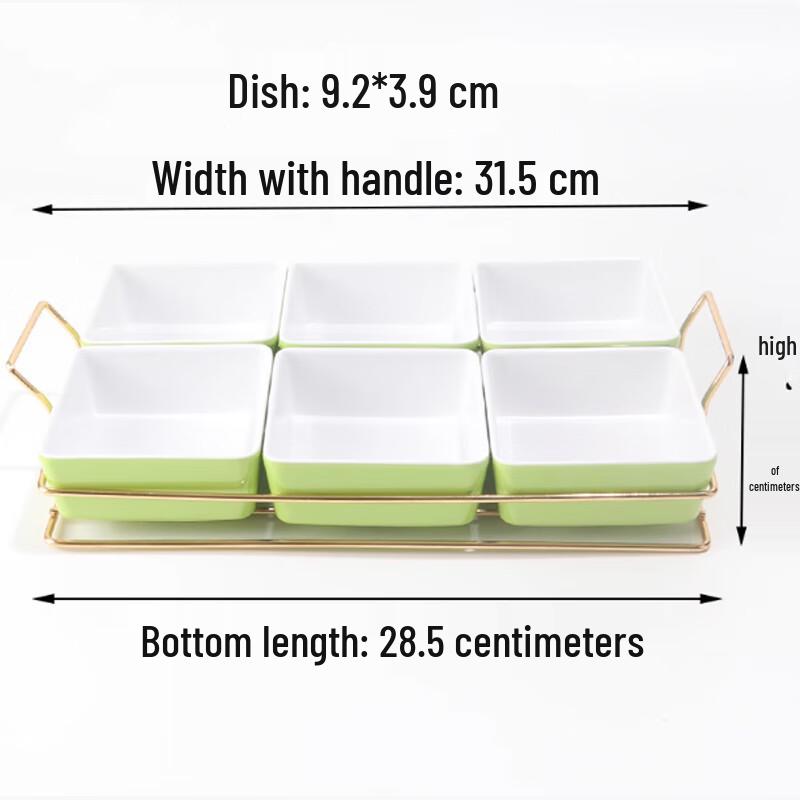 SPSR Acrylic 6-Compartment Serving Plate Set