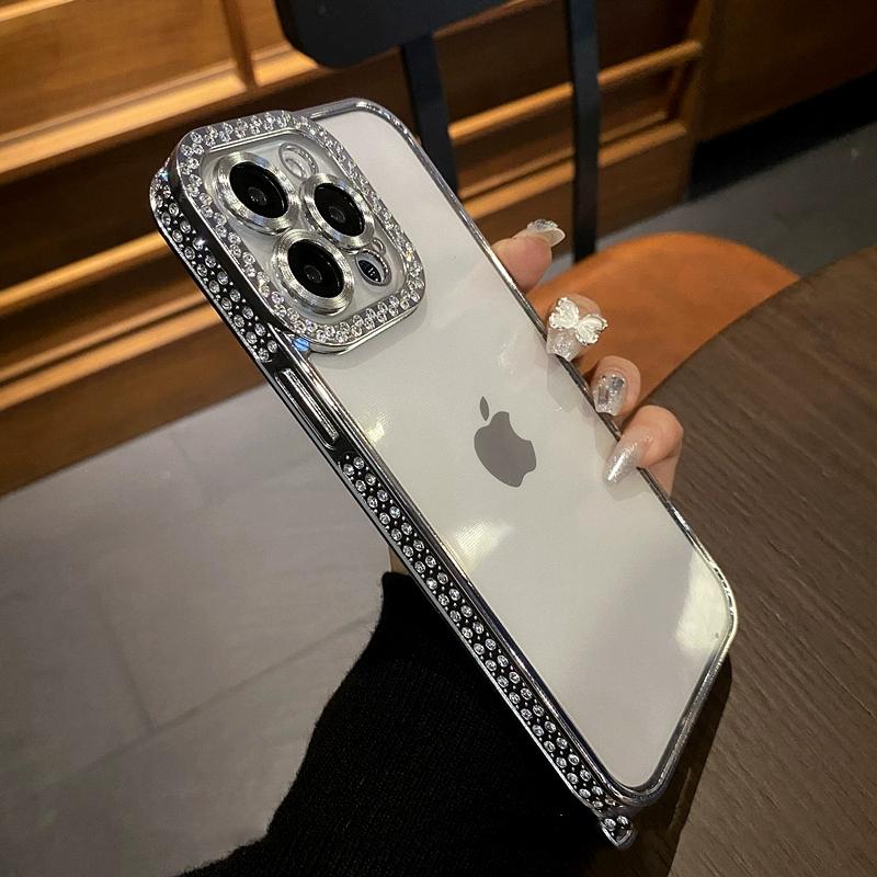 Luxury Diamond Glitter Transparent Soft Case For iPhone 11 12 13 14 1516 Pro Max Plus Bling Fashion Shockproof Rhinestone Cover