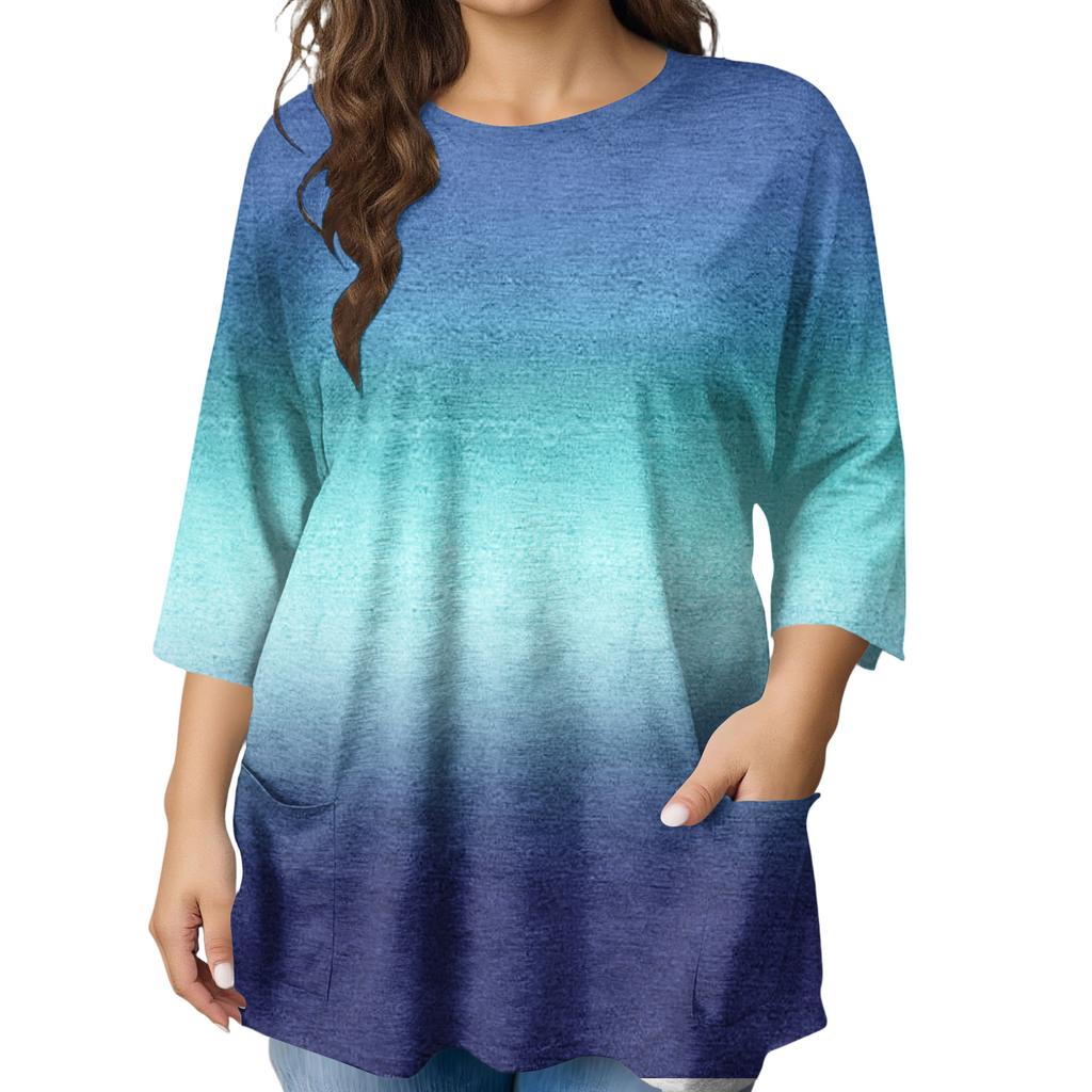 Blusa Estampada de Manga Corta de Moda para Mujer Tallas Grandes para un Look Elegante de Oficina y Casual