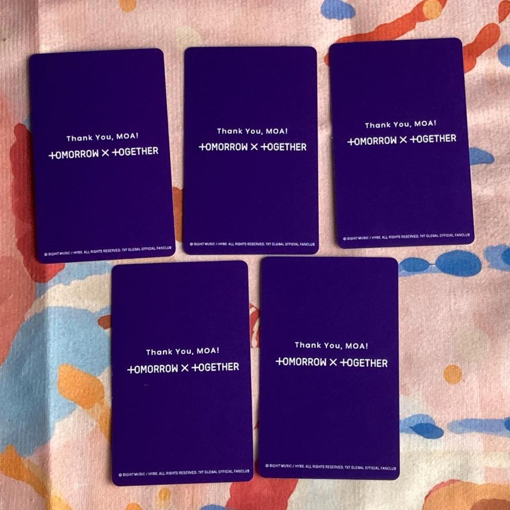 [USED] 2024 TXT membership MOA FC survey trading cards (5 cards)