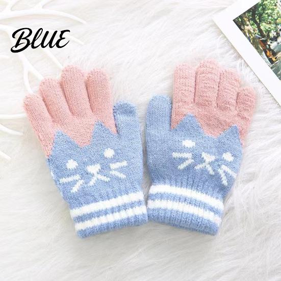 Toddler Knit Gloves Cozy Thick Pair Kids Lining 1 with Velvet Winter Gloves Lined Mittens