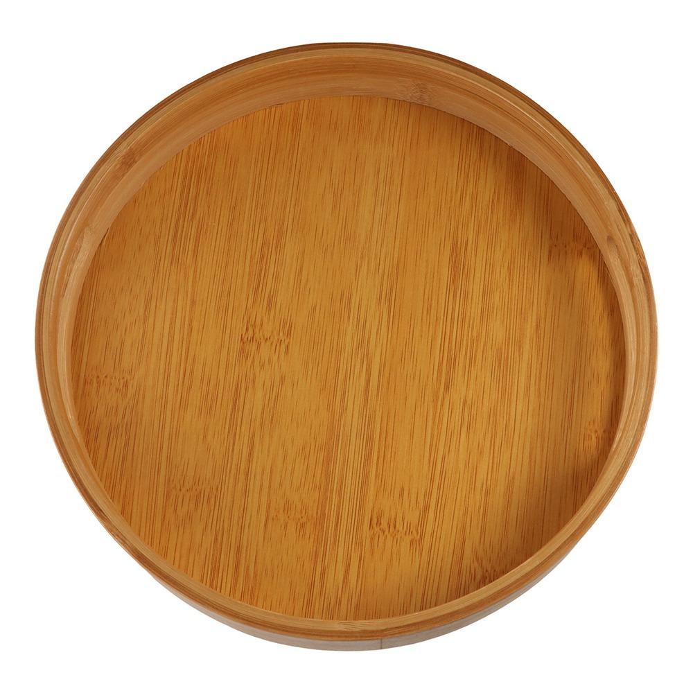Multipurpose Tea Food Dish Simple Drink Platter Food Tray Wooden Round Tray  Home Decoration