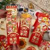 6pcs 3D New Year Stretch Red Envelopes Traditional Money Packet Creative Lucky Red Pocket  Bonus