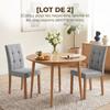Dining Chairs, Set of 2, Linen-Effect Upholstered Seat, Light Grey