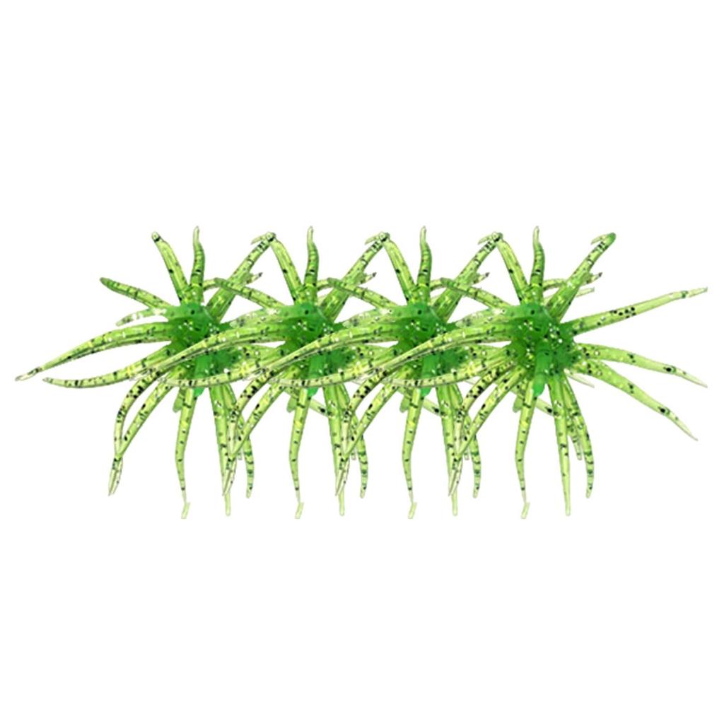4pcs/Set Water Sea Urchin Softworm Lure Anti Bite Simulated Sea Urchin Lures for Bass Fishing Drop Shot Saltwater Fishing Gear