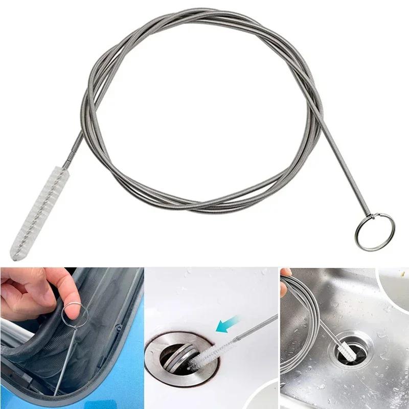Long Flexible Refrigerator Drain Dredge Stainless Steel Kitchen Drain Tube Pipe Cleaning Brush Fridge Drain Hole Dredge Tool