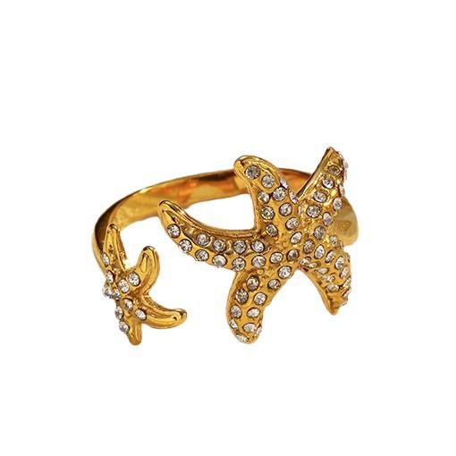 Chenhe jewelry women's light luxury high-end jewelry stainless steel jewelry niche titanium steel non-fading jewelry open ring