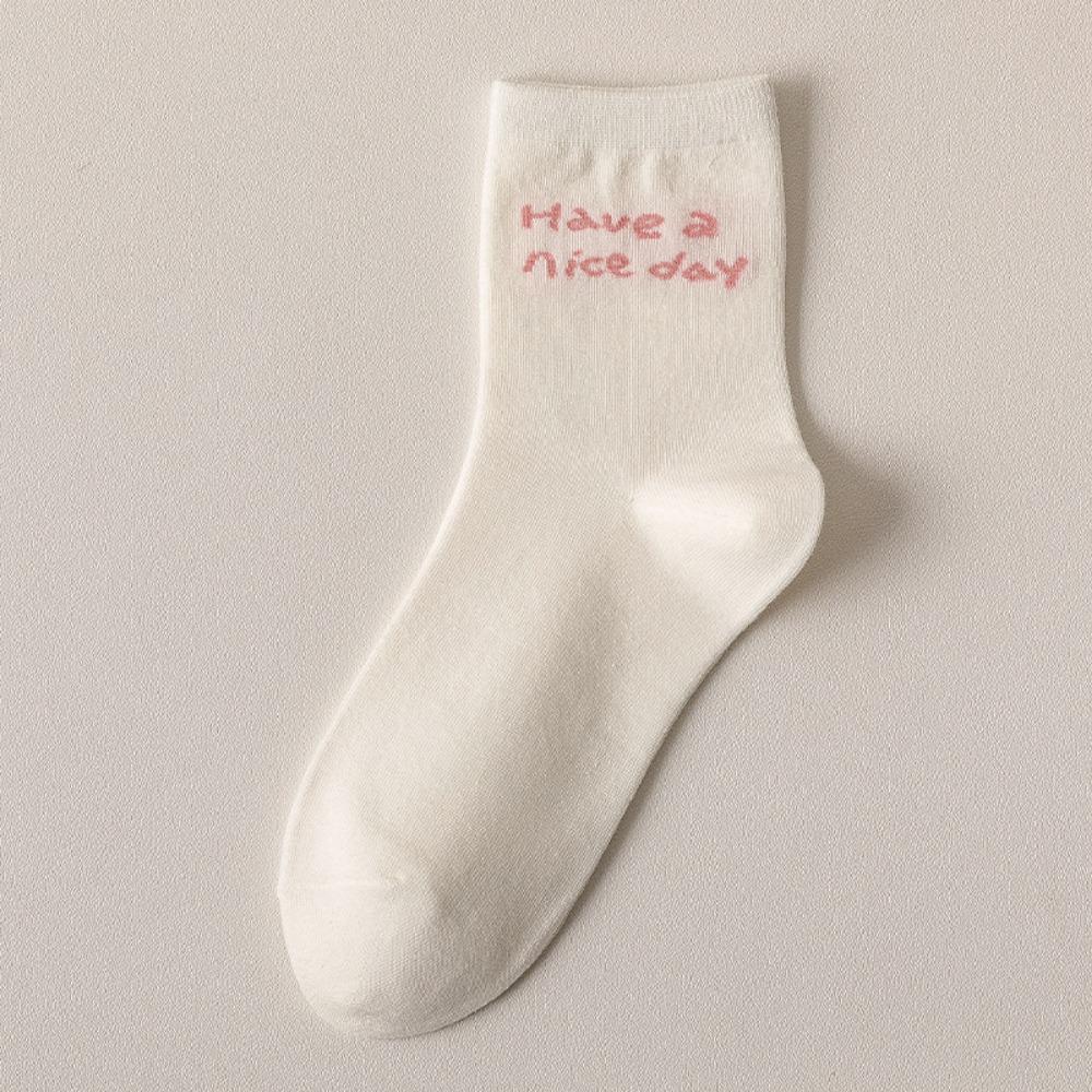 Breathable Women Cotton Socks Strawberry Milk Pattern Sports Socks High Quality Middle Tube Socks