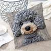 Federa Cuscino Corta Peluche Grigio con Fantasia Animali Carini Morbida Delicata sulla Pelle Senza Imbottitura