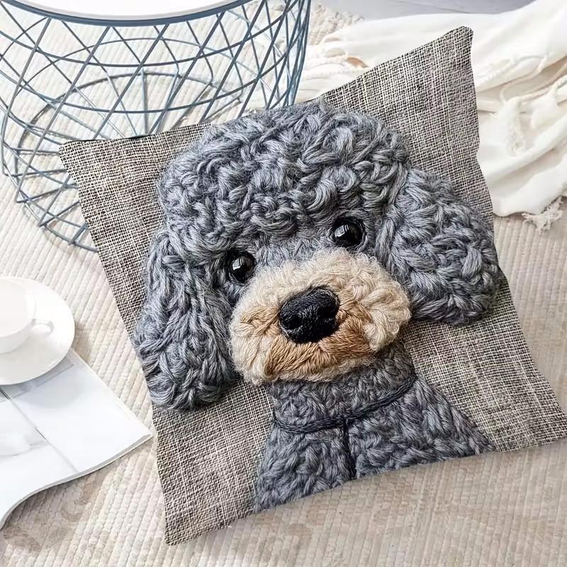 Federa Cuscino Corta Peluche Grigio con Fantasia Animali Carini Morbida Delicata sulla Pelle Senza Imbottitura