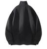 New Men's Hoodie With A Textured Stand-up Collar, Zipper Jacket, Knitted Double-layer Twisted Cardigan