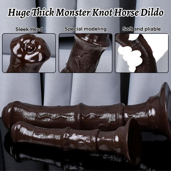 Large Fantasy Horse Dildo for Men & Women, Realistic Fake Animal Phallus with Suction Cup, Adult Sex Toy for Solo Play