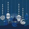 Ghirlandă Festival Orientul Mijlociu cu Stele și Lună Suspendată - Decor Lanternă Petrecere 8 buc
