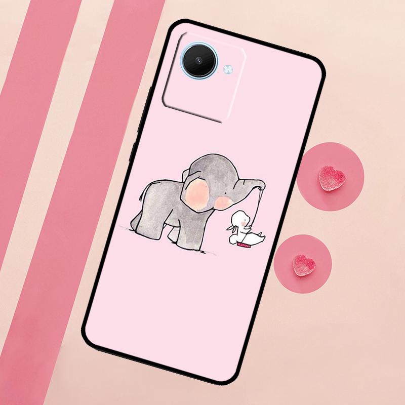 Cute Elephant For Realme 10 11 12 13 14 Pro Plus C55 C71 C75 C67 C63 C61 C53 C35 C65 GT6 GT7 15 Pro Case