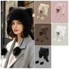 Thickened Bomber Pom Hat with Fur Balls Winter Hat Cute Winter Earlap Hat Adult