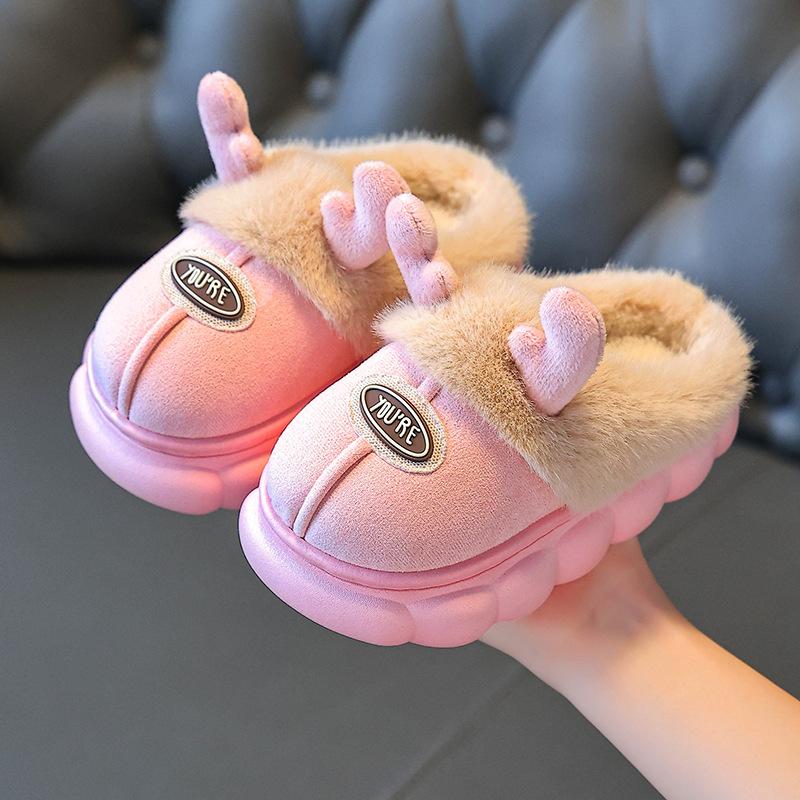 Winter Children's Cotton Shoes, Cartoon Cute for Boys and Girls Aged 1-9, Anti Slip, Warm and Waterproof Cotton Slippers for Indoor Use At Home