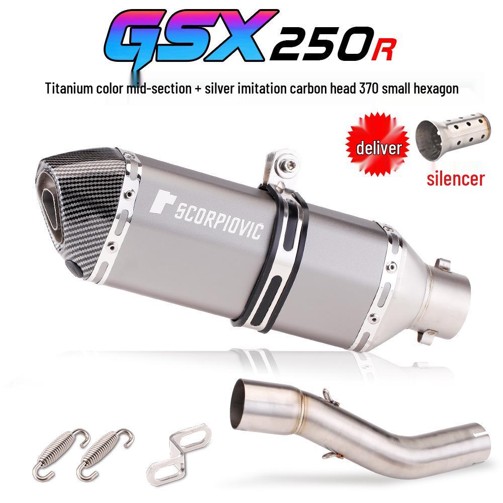 Ensemble de silencieux intermédiaire et de silencieux arrière en acier inoxydable pour moto GSX250R