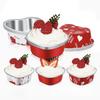 15PCS Heart Aluminum Foil Cake Pan with Clear Lids Dessert Baking Cup for Weddings Valentine Birthday Party