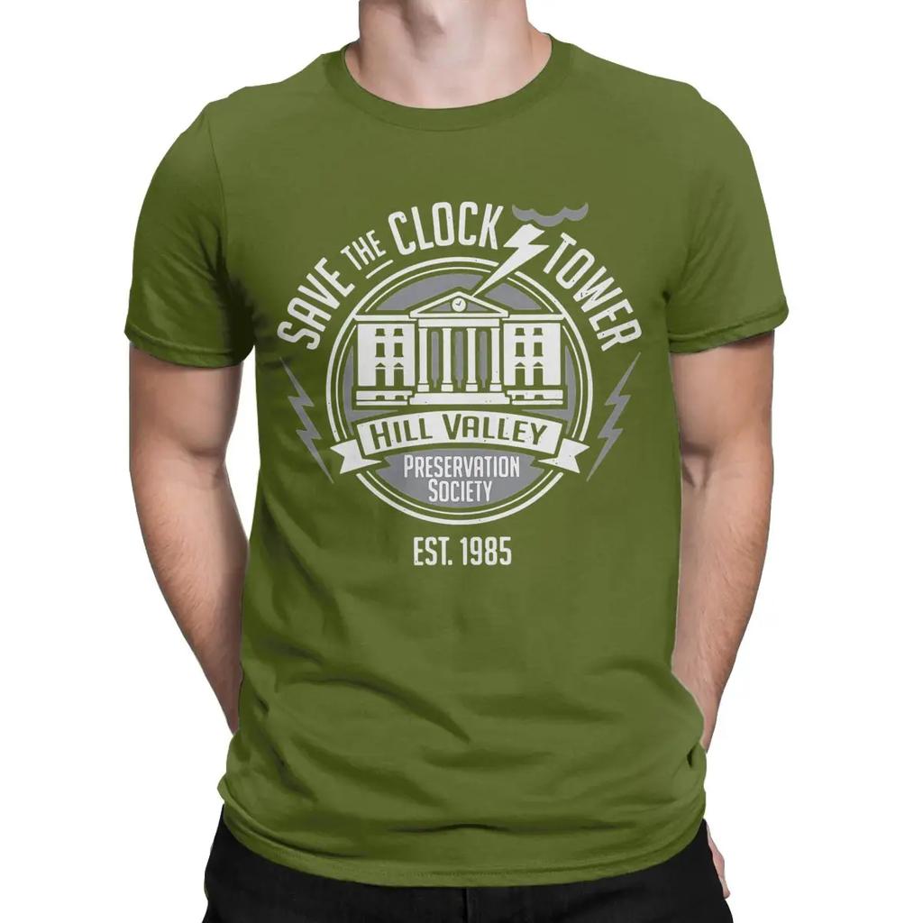 Save The Clock Tower Back To The Future T-Shirt Men Amazing 100% Cotton Tee Shirt Crewneck Short Sleeve T Shirts Summer Tops