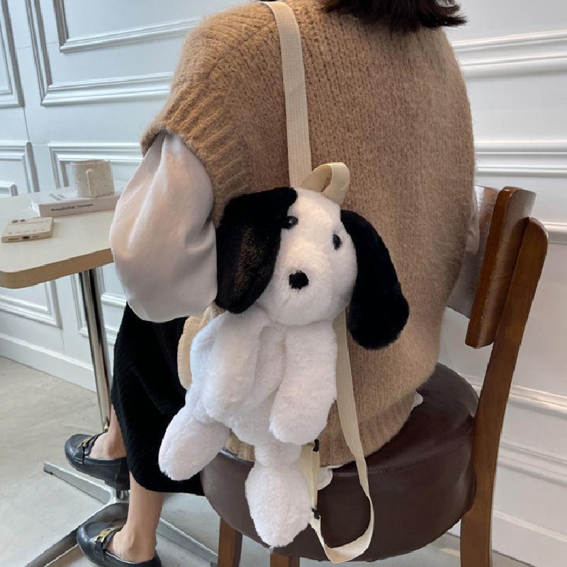

Милые плюшевые рюкзаки в виде кукол с мультяшными животными, плюшевый рюкзак-собака, женская сумка, подарок для девочек, сумки для детей с животными белый