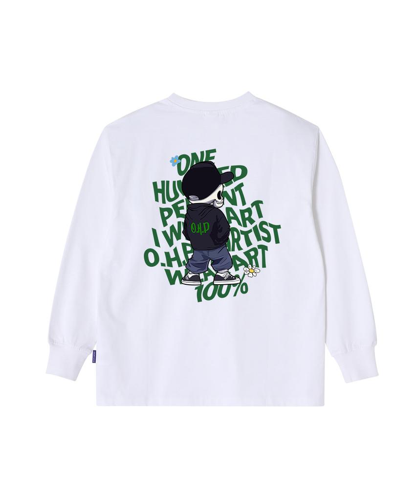 OHP Ohpxharmonia4 B Hip Skull Crew Neck Long Sleeve T-Shirt