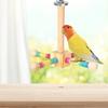 Birds Stand Perch Toy 360-degree Rotating Wooden Interactive Parrot Exercise Wheel Perch Toy Cage Accessory for Parakeets Budgies Lovebirds