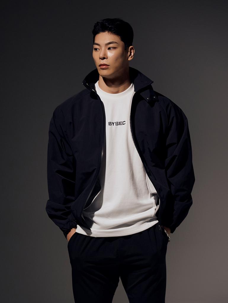Bysec [Set] Woven Line Muscle Breaker Jacket + Woven Spandex Muscle Breaker Pants_2 Colors