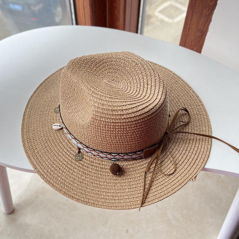 

Отпускной Стиль Нишевая Мода Ковбойская Шляпа Путешествия Солнцезащитная Пляжная Шляпа Летняя Японская Универсальная Шляпа Женщины M（56-58cm）