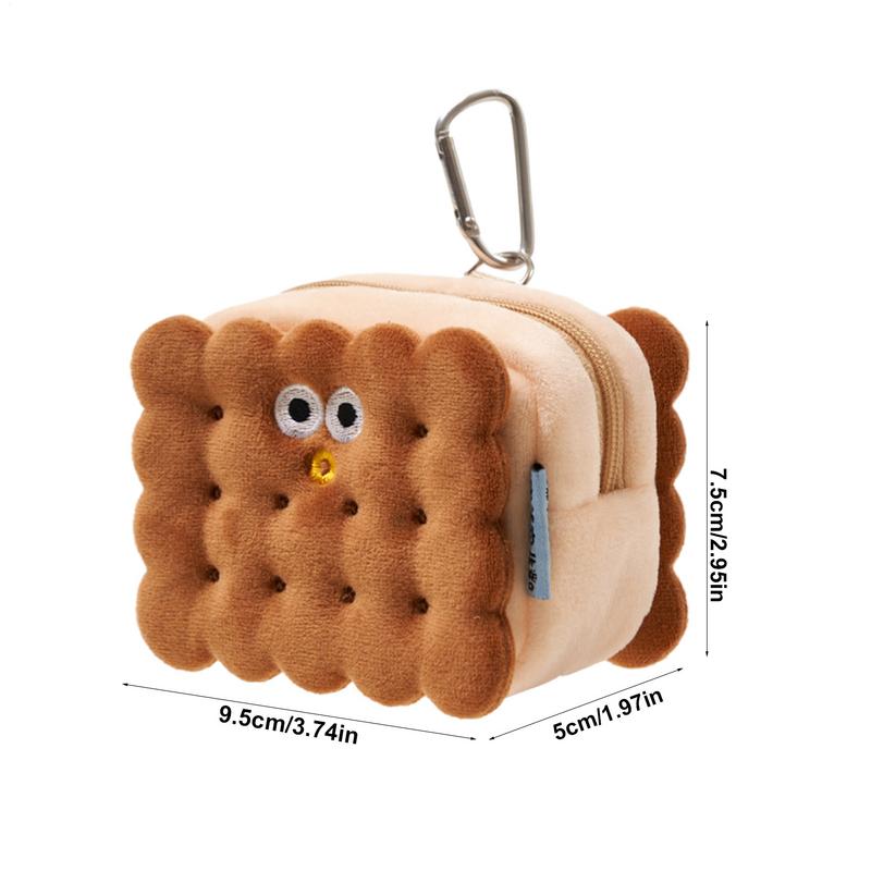 Poop Bag Holder Pet Waste Bag Holder Walking Accessory With Carabiner Clip Cookie Shape Small Pouch For Outdoor Travel Hiking