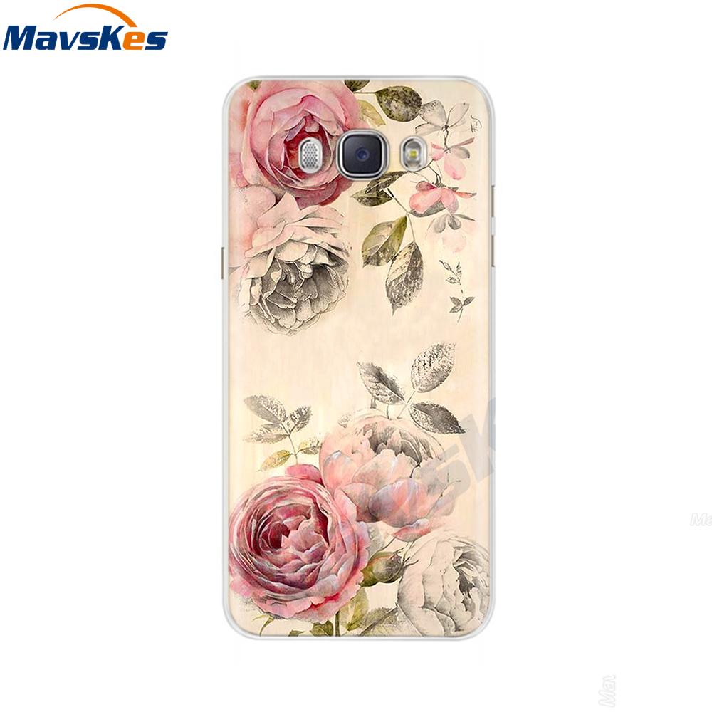 For Samsung J7 2016 Case Print Flower Soft Silicone Back Cover For Samsung J7 2016 TPU Phone Case For Samsung Galaxy J7 2016