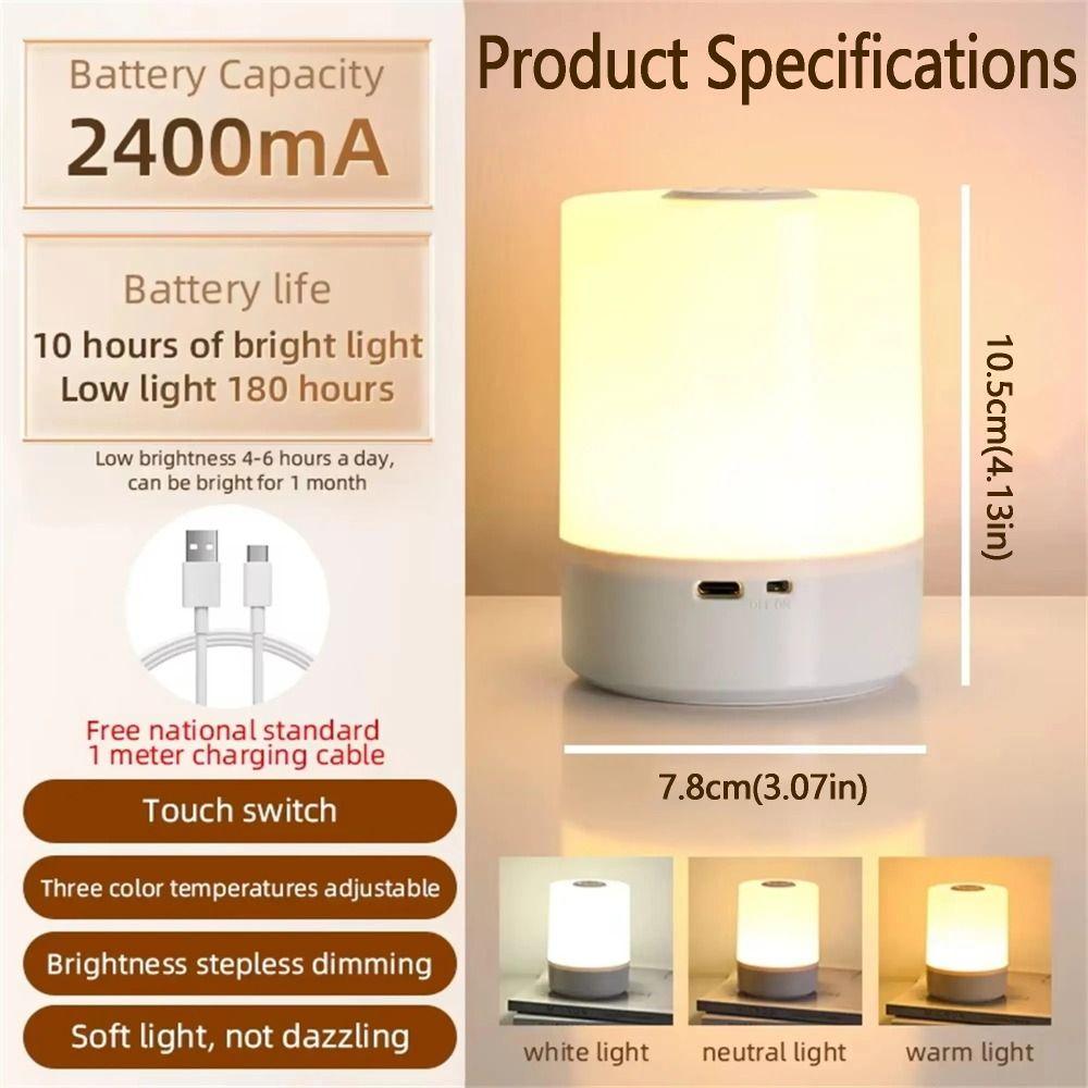 Motion Sensor LED Touch Lamp 3-Color Lighting Bedside Table Lamp  Kitchen Cabinet