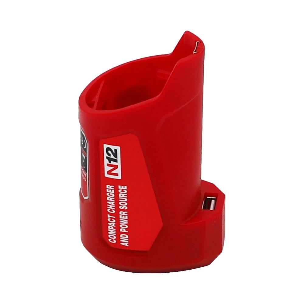 Hot N12 Charger Converter USB Power Charging Adapter for Milwaukee 48-59-1201 M12 Li-Ion Battery Adapter Mobile phone Power Sup