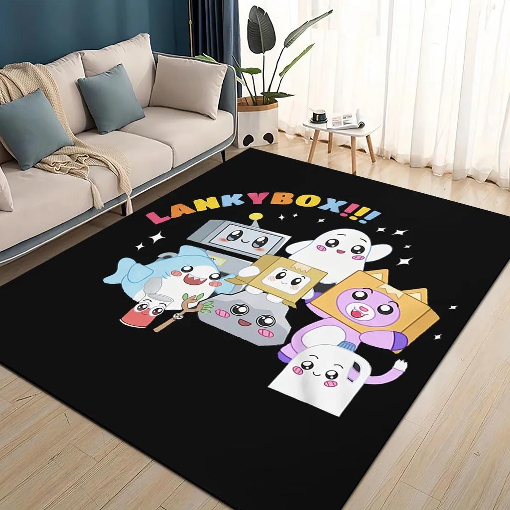 2025 New Style Lankybox Boxy Foxy Rocky Cartoon Carpet Rug for Living Room Bedroom Home Sofa Decoration,kids Non-slip Floor Mat