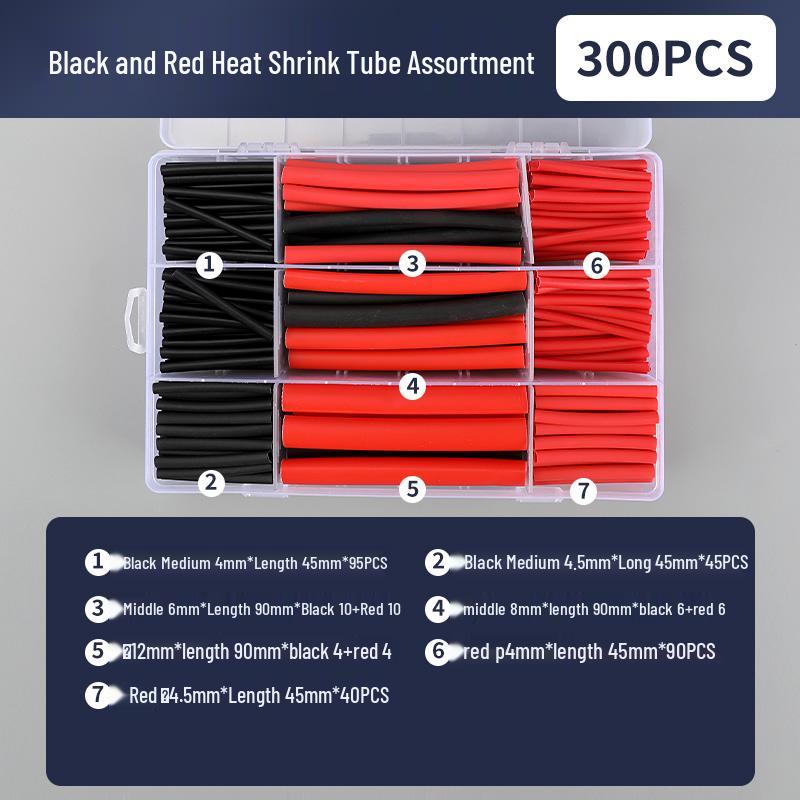 Adhesive Heat Shrink Tubes for Electricians - Thickened, 4x/5x Shrinkage, Insulating Sleeves for Wiring, Household Combo Box