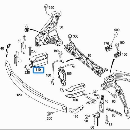 Front Bumper Bracket for Mercedes-Benz GLK300 W204 (2046201395/2046201295)