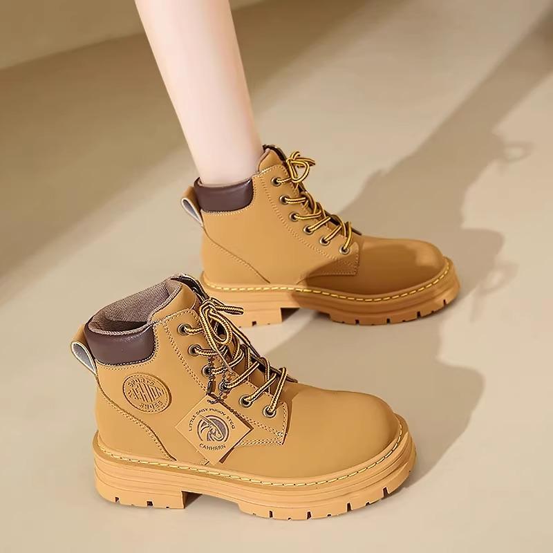 Mall Martin boots new spring and autumn British retro rhubarb boots platform short boots 35